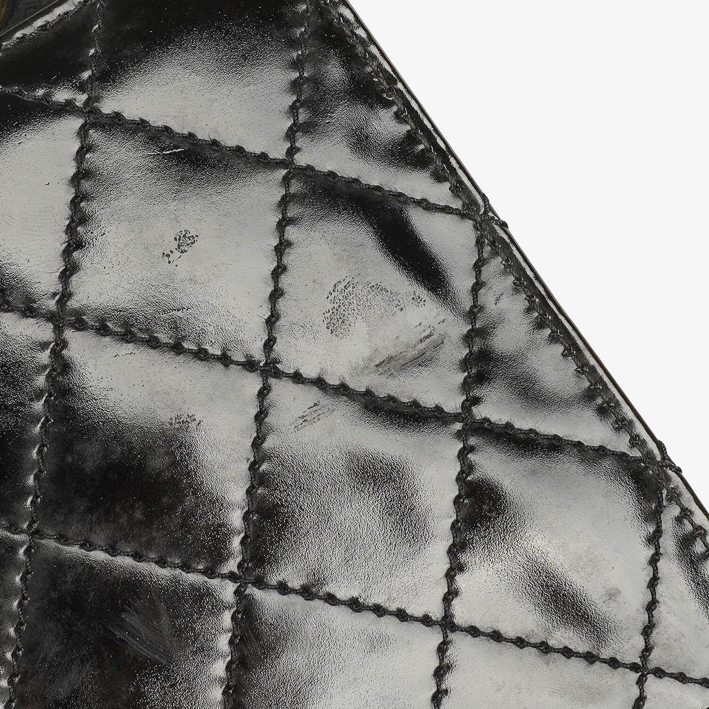 Chanel Small Classic Single Flap Bag Black Patent Quilted Leather With 24K Gold-Plated Hardware
