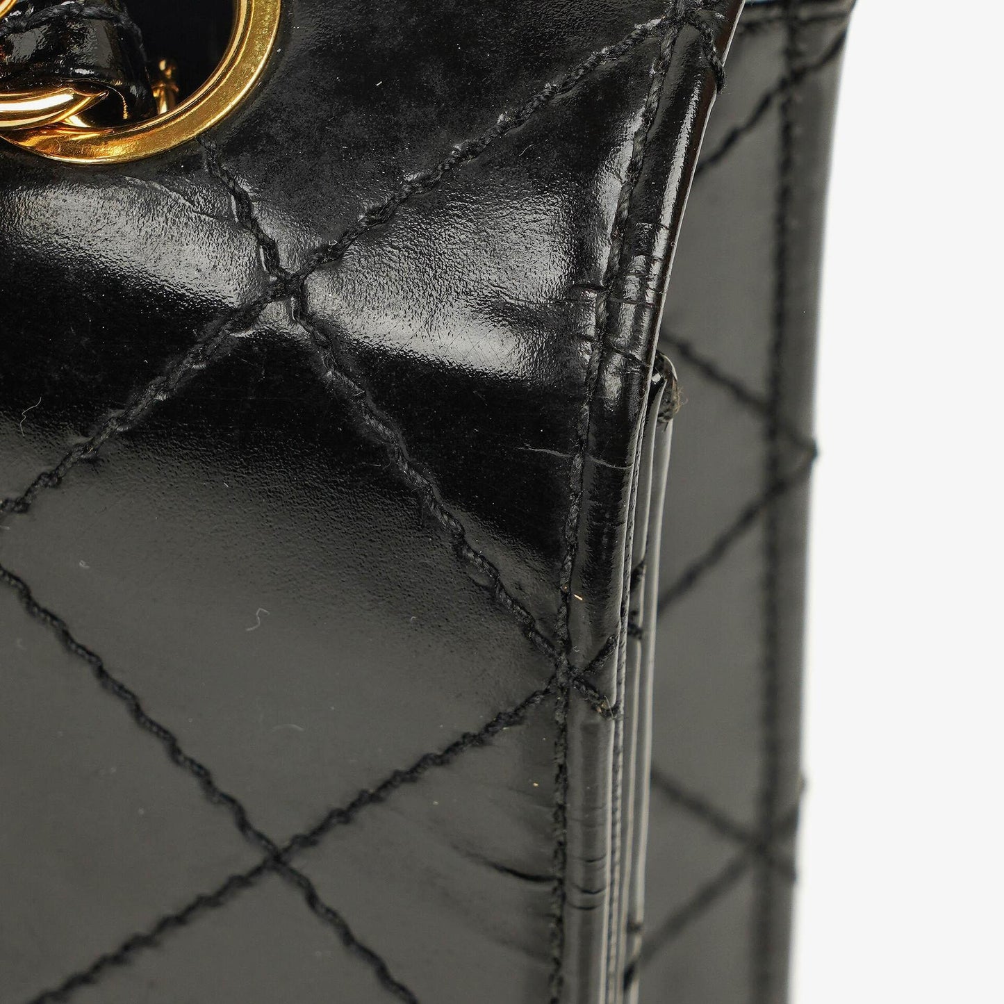 Chanel Small Classic Single Flap Bag Black Patent Quilted Leather With 24K Gold-Plated Hardware