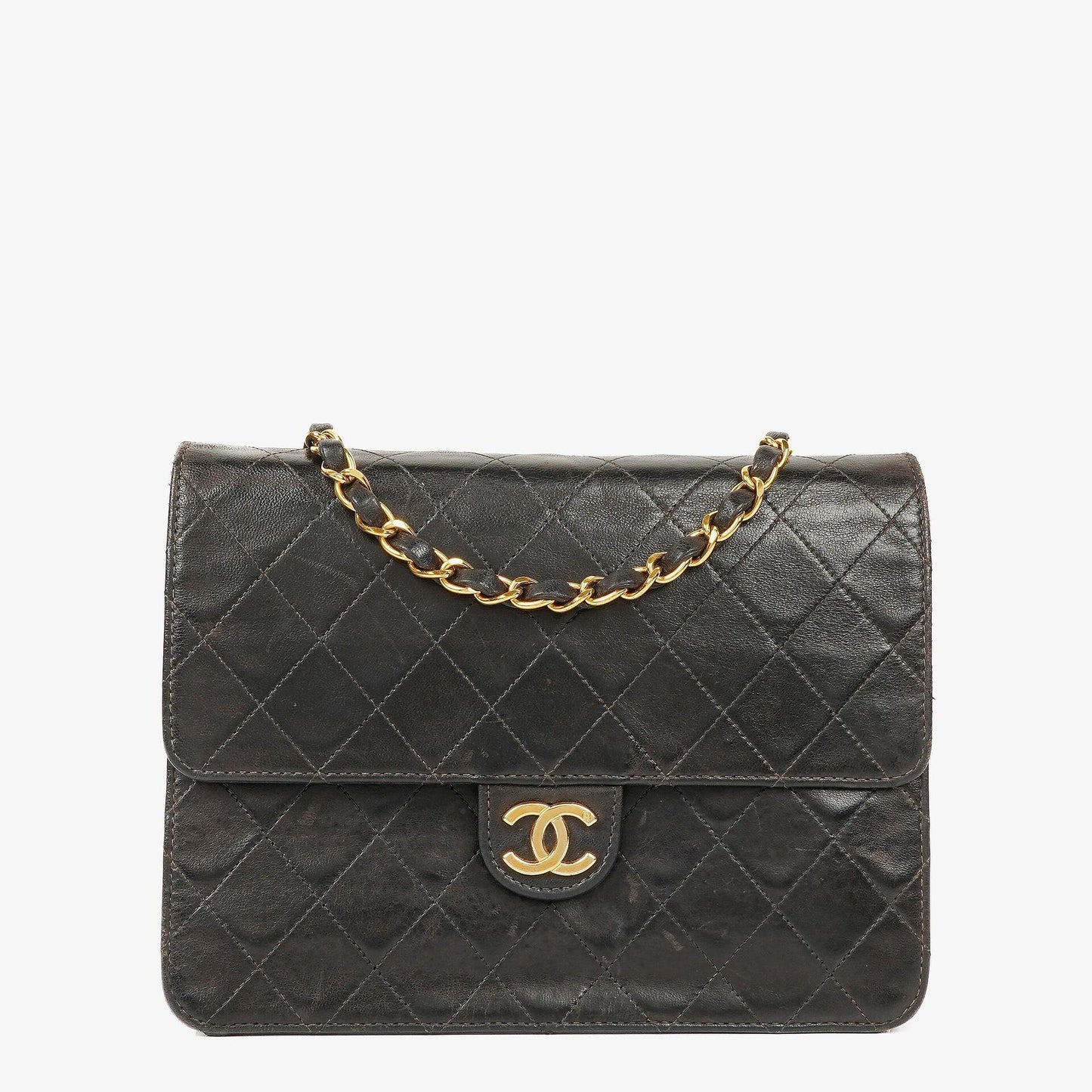 Chanel Small Classic Single Flap Bag In Black Quilted Lambskin With 24K Gold-Plated Hardware