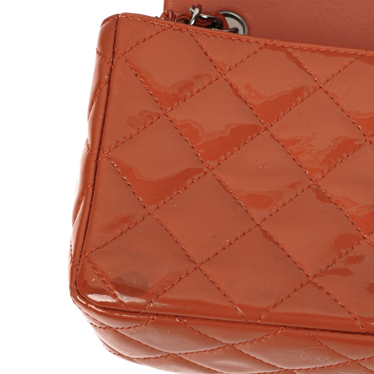 Chanel Small Classic Single Flap Bag Quilted Patent Leather With Silver-Tone Hardware