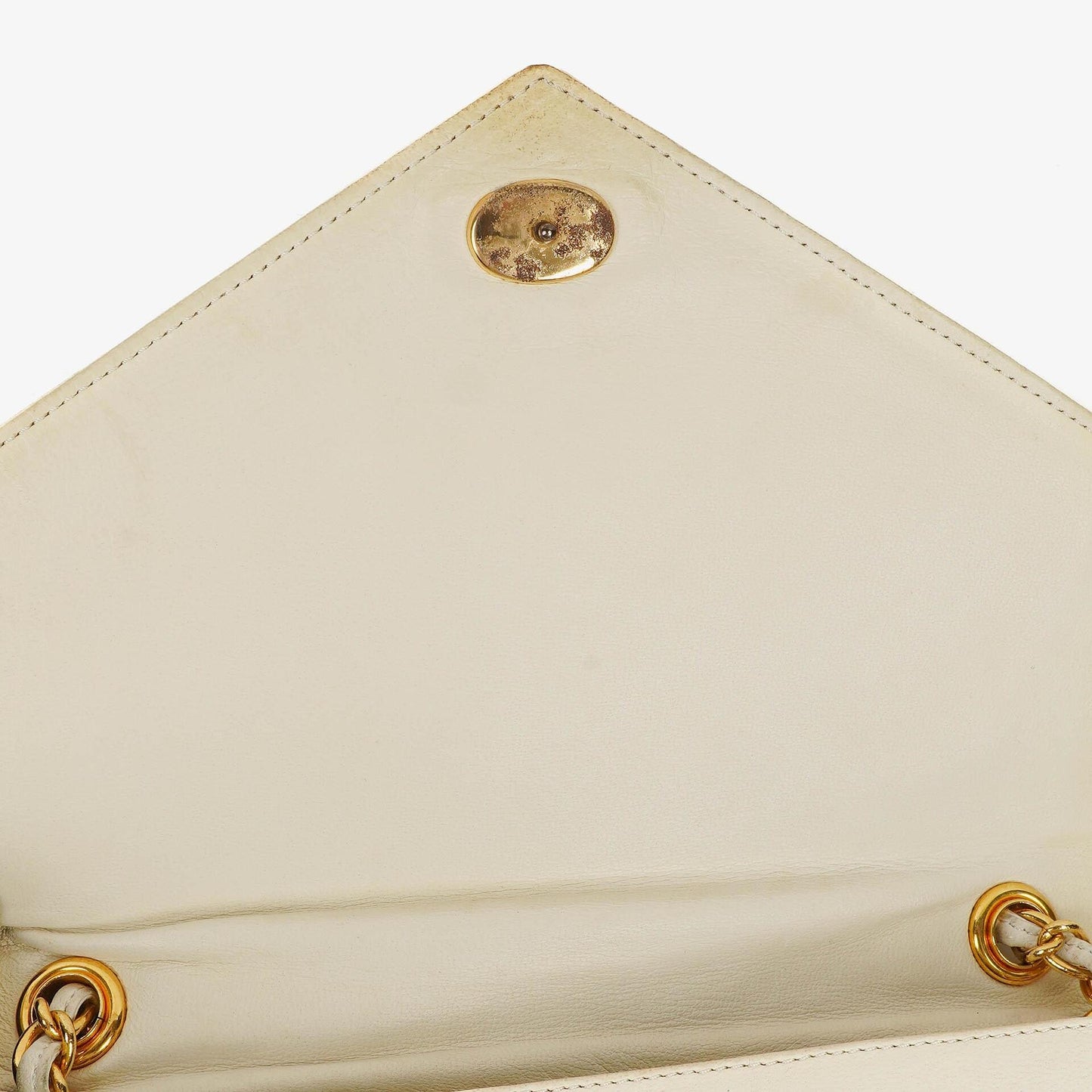 Chanel Small Envelope White Leather Flap Bag