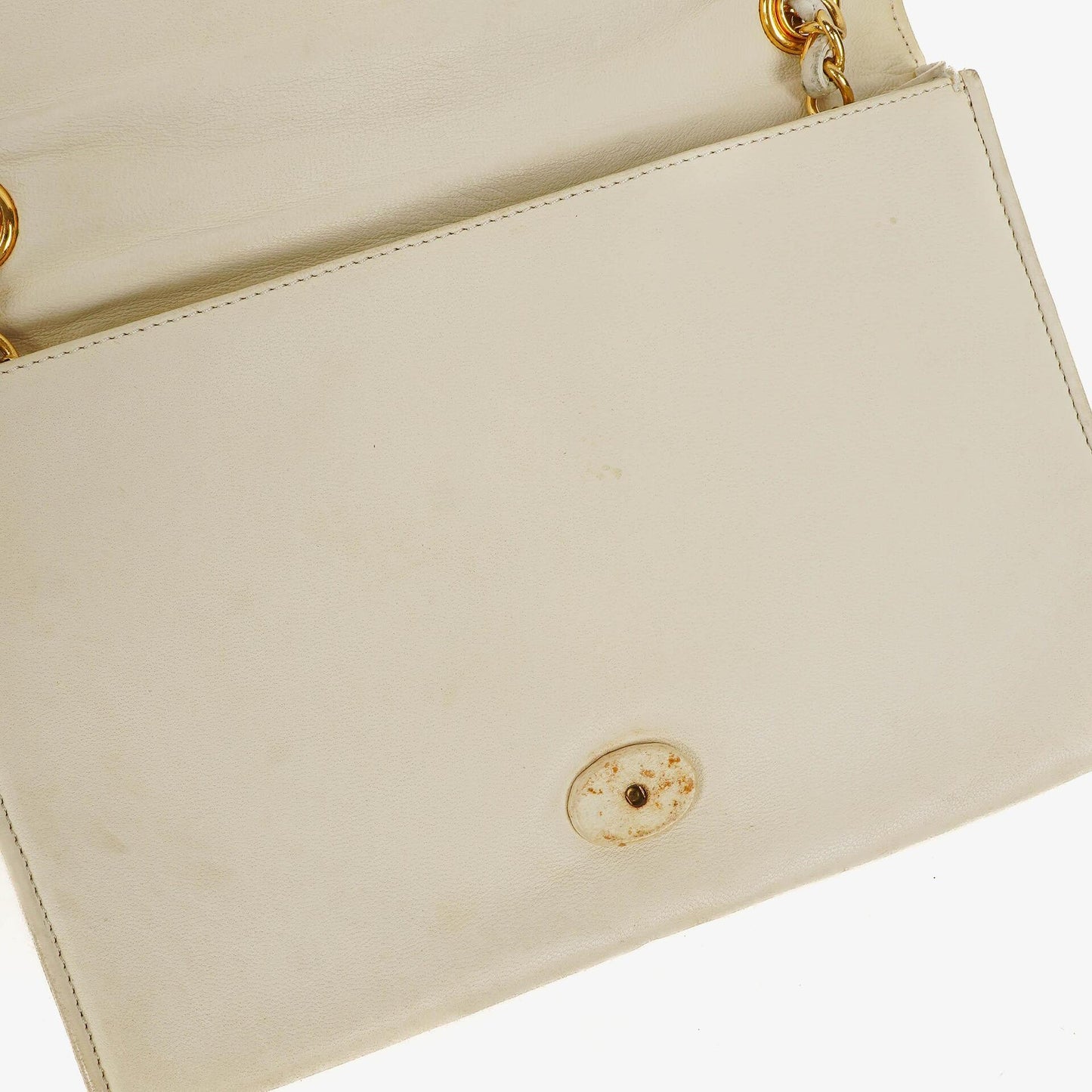 Chanel Small Envelope White Leather Flap Bag