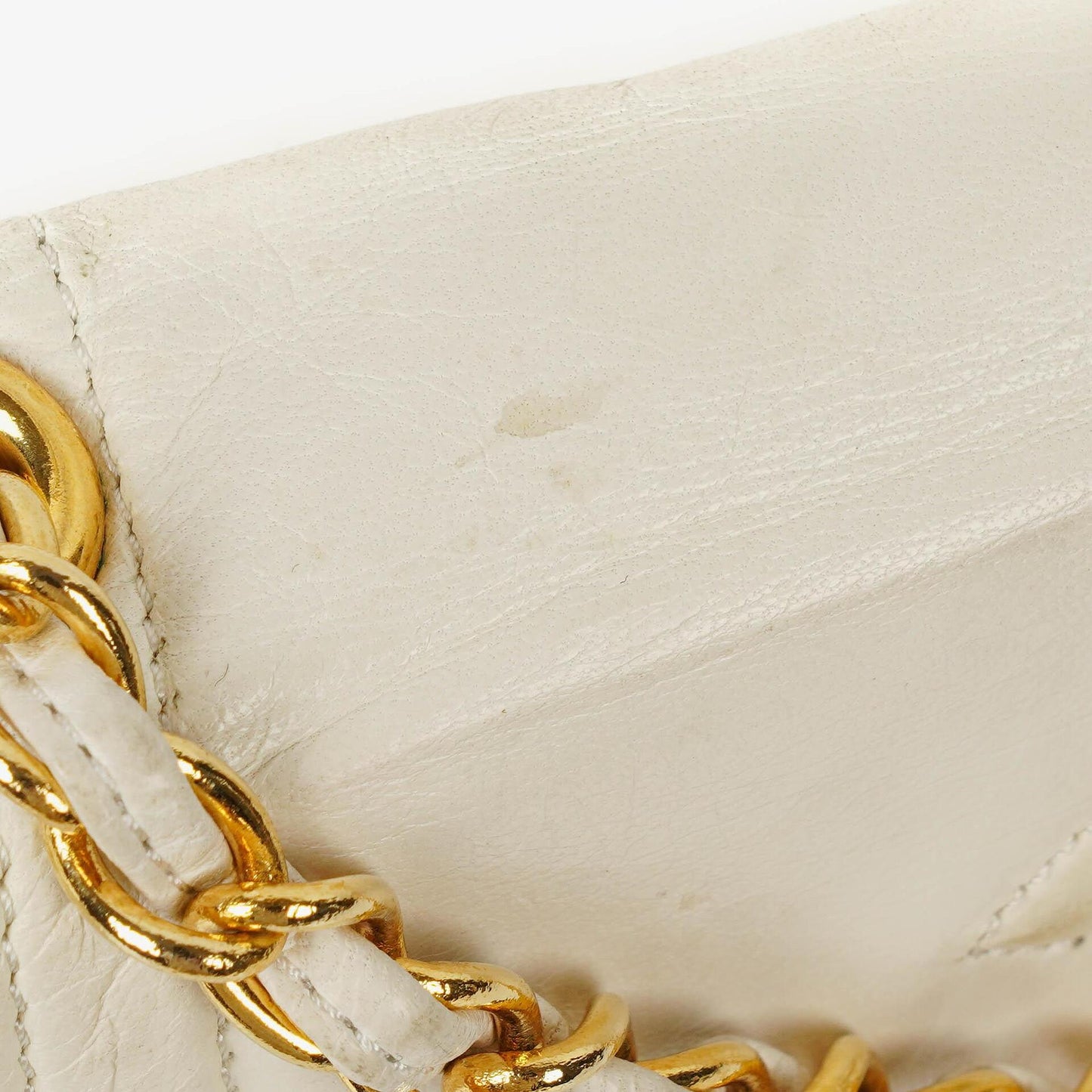 Chanel Small Envelope White Leather Flap Bag