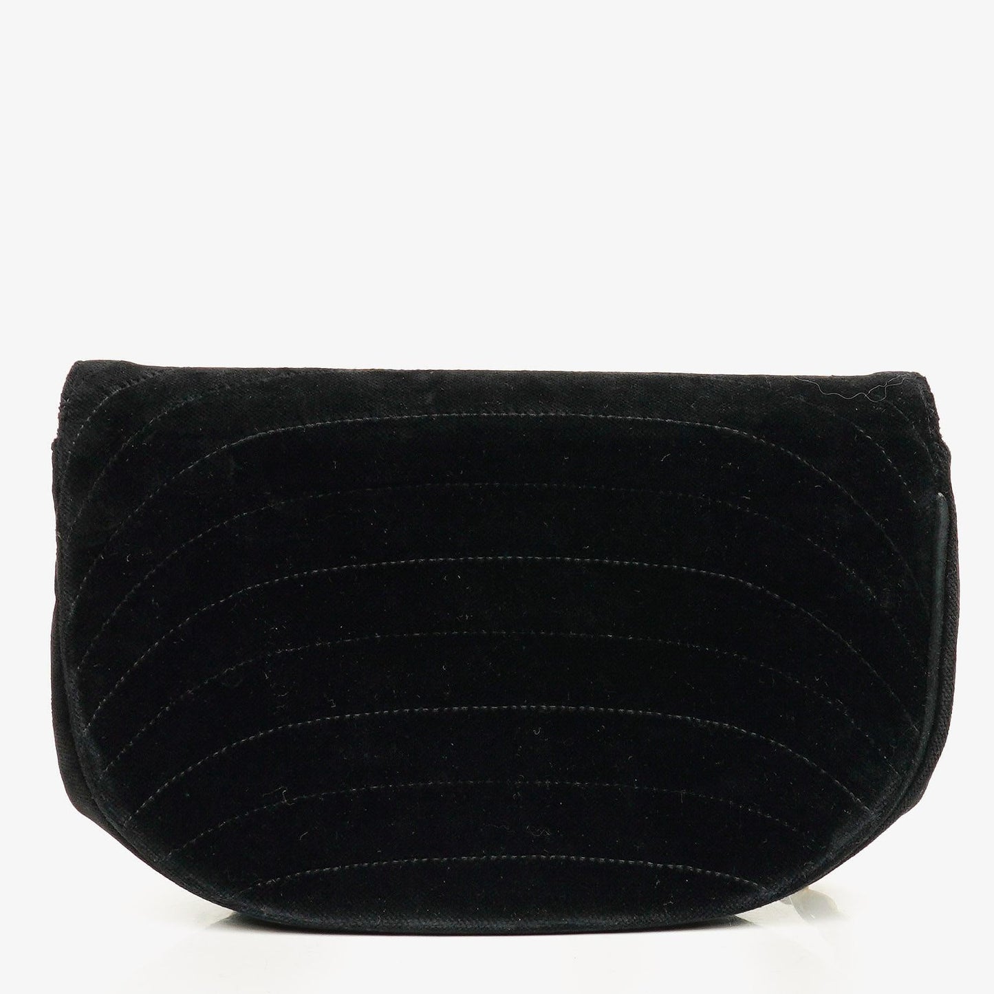 Chanel Small Half-Moon Black Velvet Flap Bag