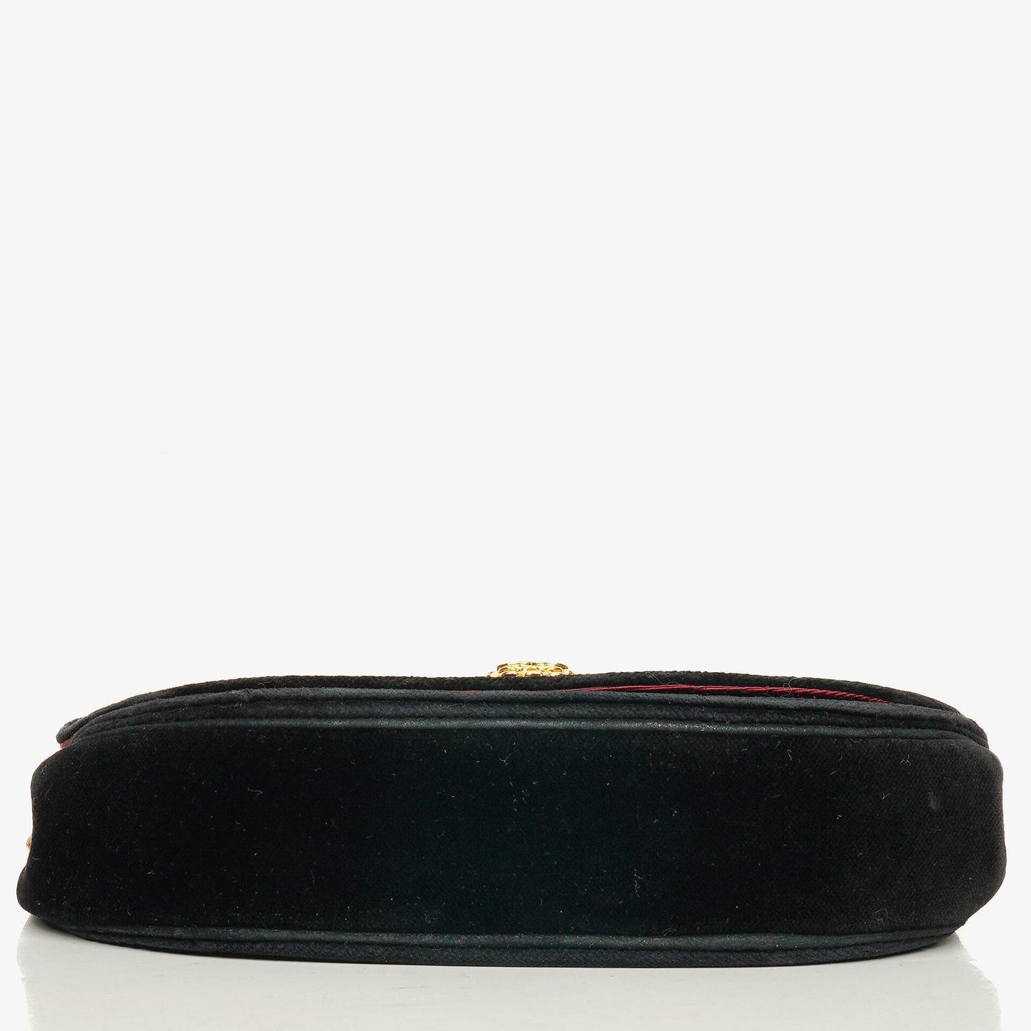 Chanel Small Half-Moon Black Velvet Flap Bag
