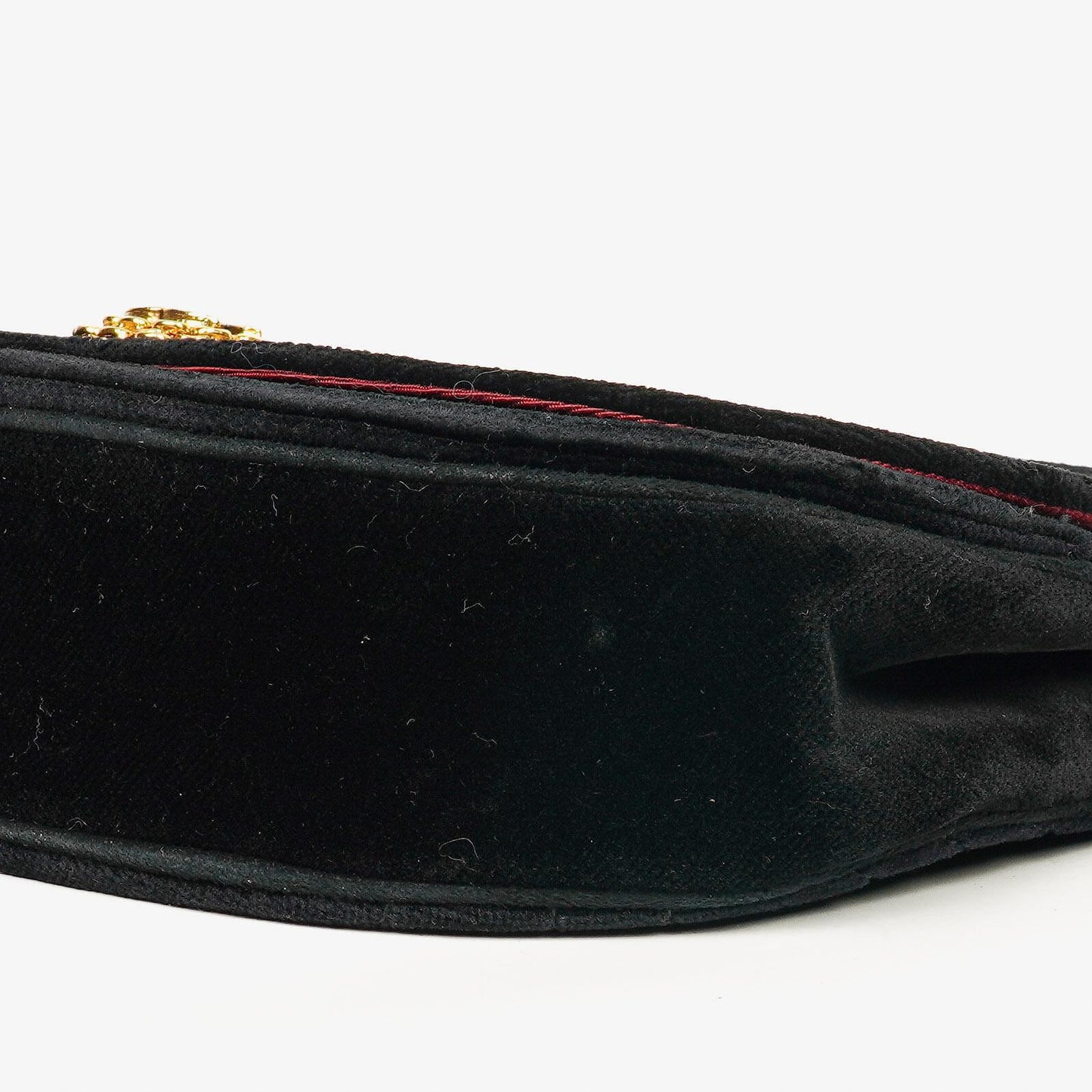 Chanel Small Half-Moon Black Velvet Flap Bag