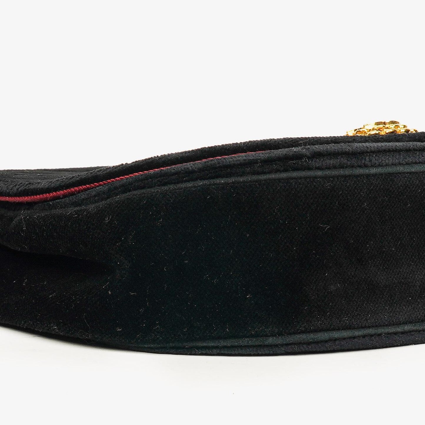 Chanel Small Half-Moon Black Velvet Flap Bag