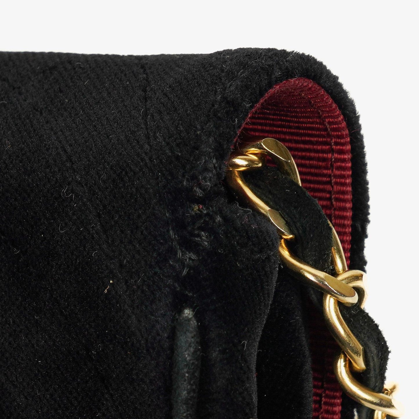 Chanel Small Half-Moon Black Velvet Flap Bag