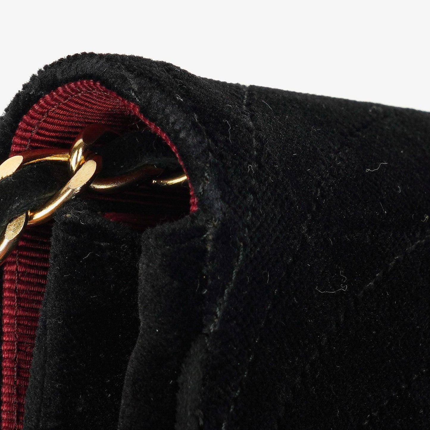 Chanel Small Half-Moon Black Velvet Flap Bag