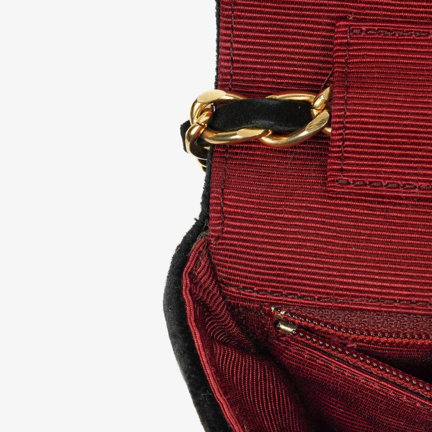 Chanel Small Half-Moon Black Velvet Flap Bag