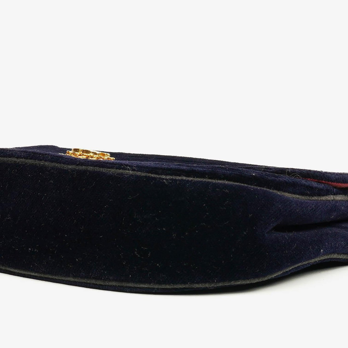 Chanel Small Half-Moon Navy Velvet Flap Bag