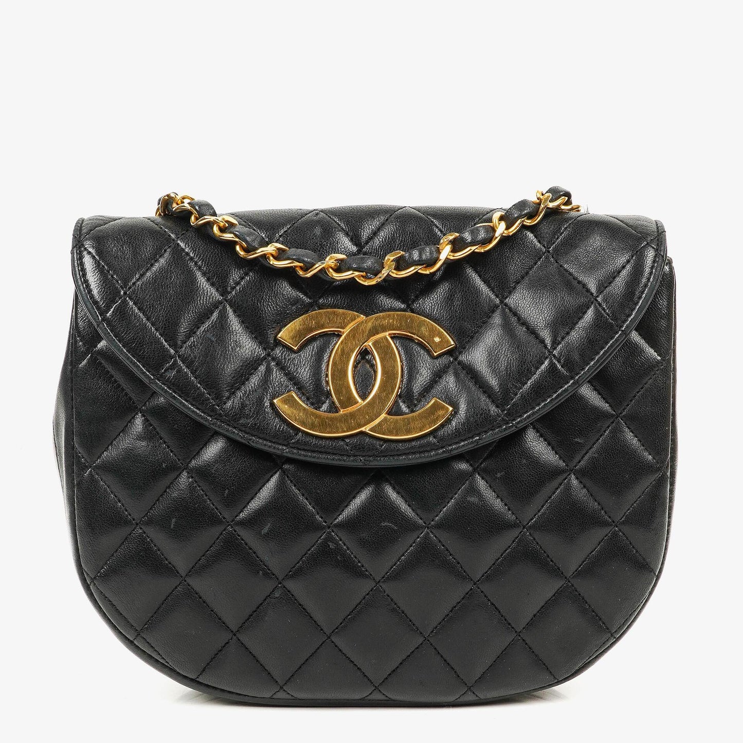 Chanel Maxi CC Logo Black Quilted Lambskin Small Single Flap Bag