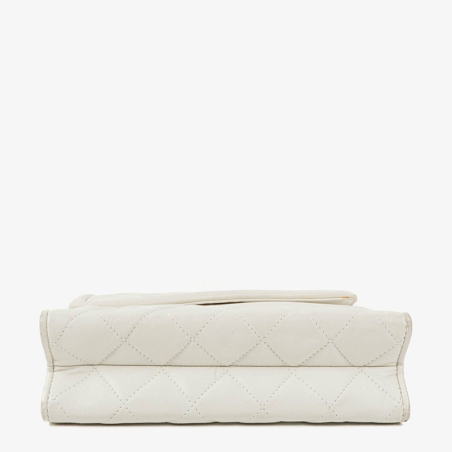 Chanel Small Tassel Flap Bag White Quilted Lambskin Bag