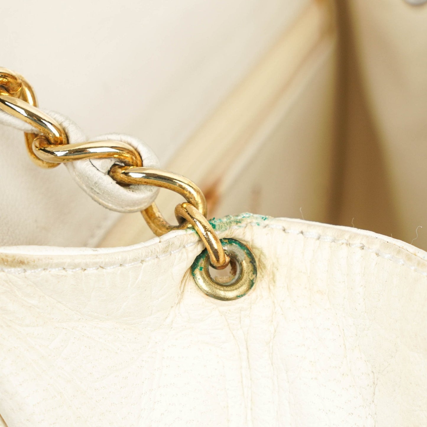 Chanel Small Tassel Flap Bag White Quilted Lambskin Bag