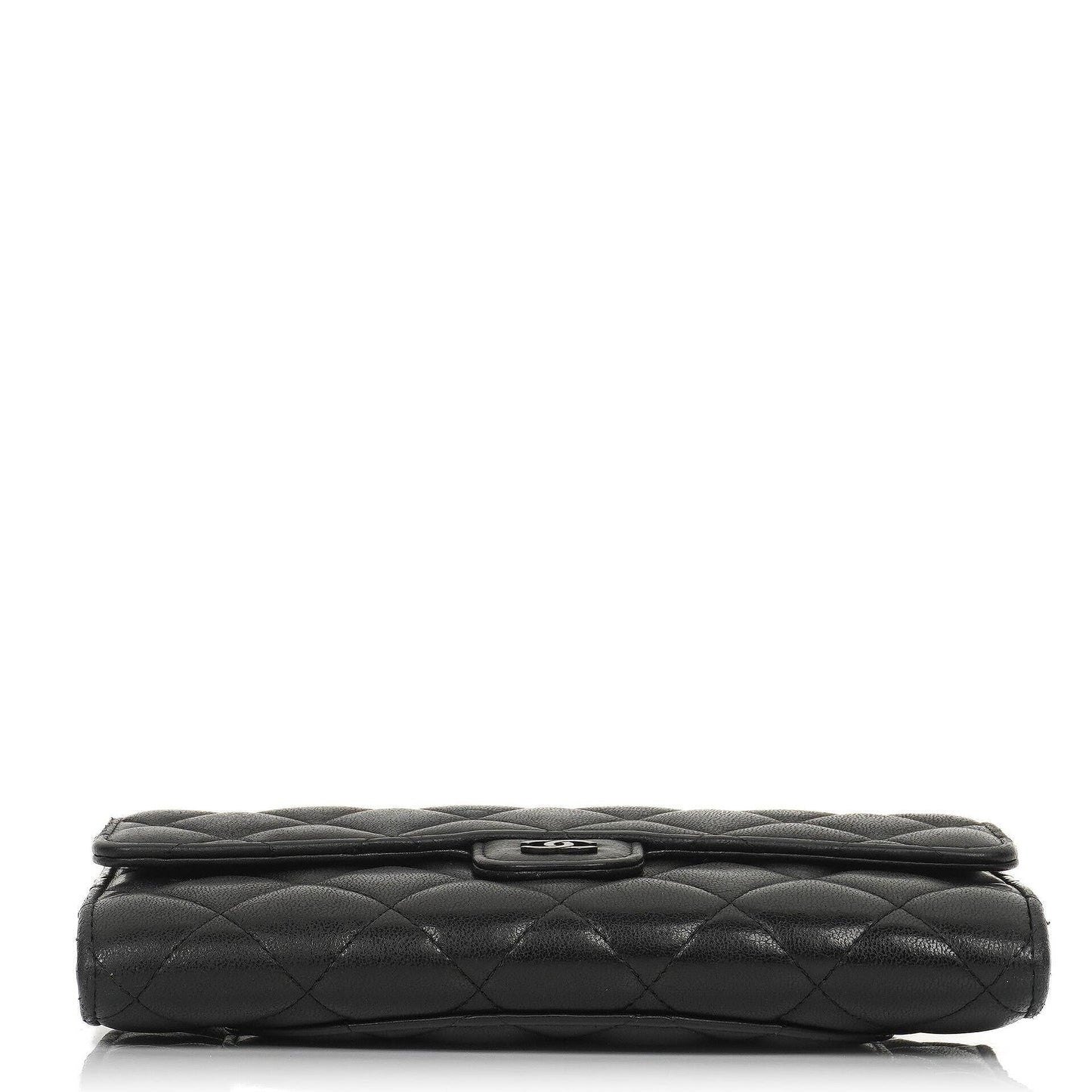 Chanel So Black Large Quilted Lambskin Flap Wallet