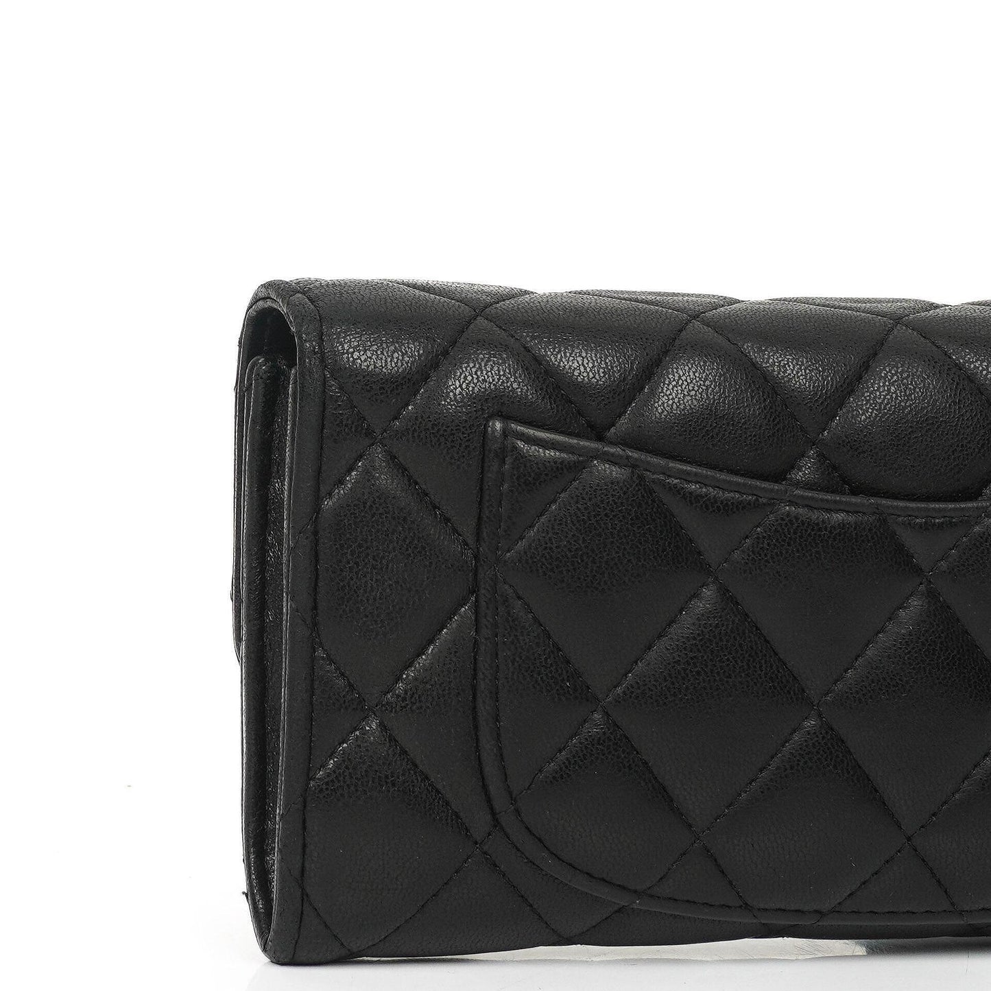 Chanel So Black Large Quilted Lambskin Flap Wallet