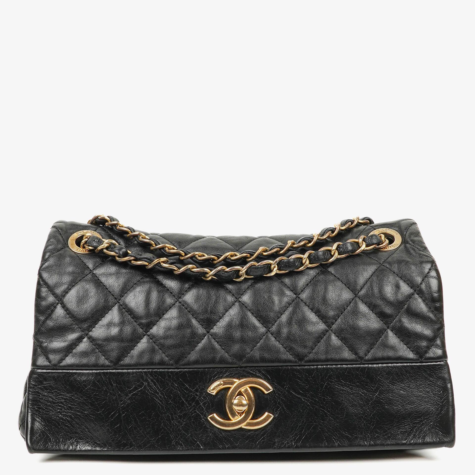 Chanel Soft Elegance Black Calfskin Quilted Flap Bag