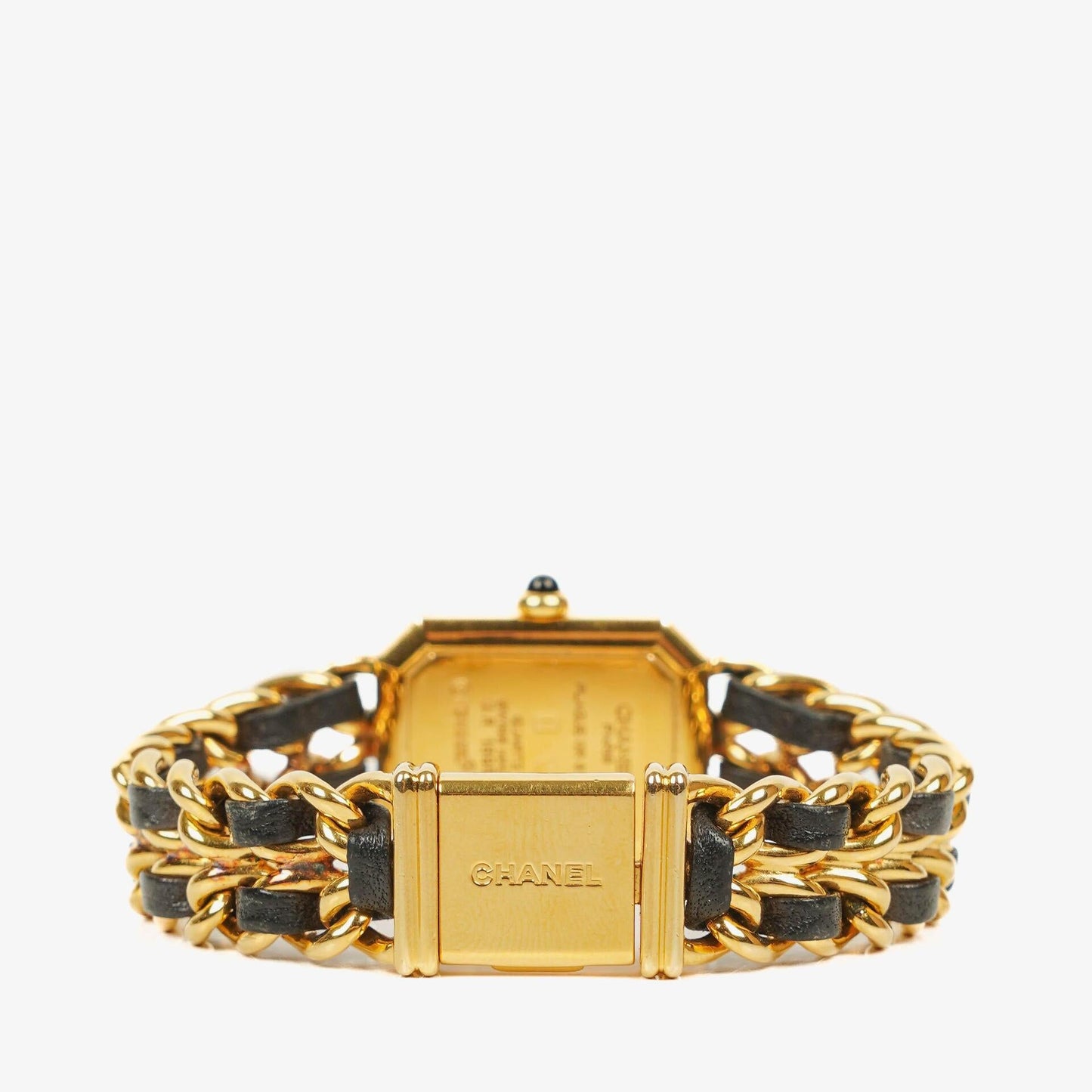 Chanel Stainless Steel Lambskin 20mm Chain Premiere Quartz Watch Gold M