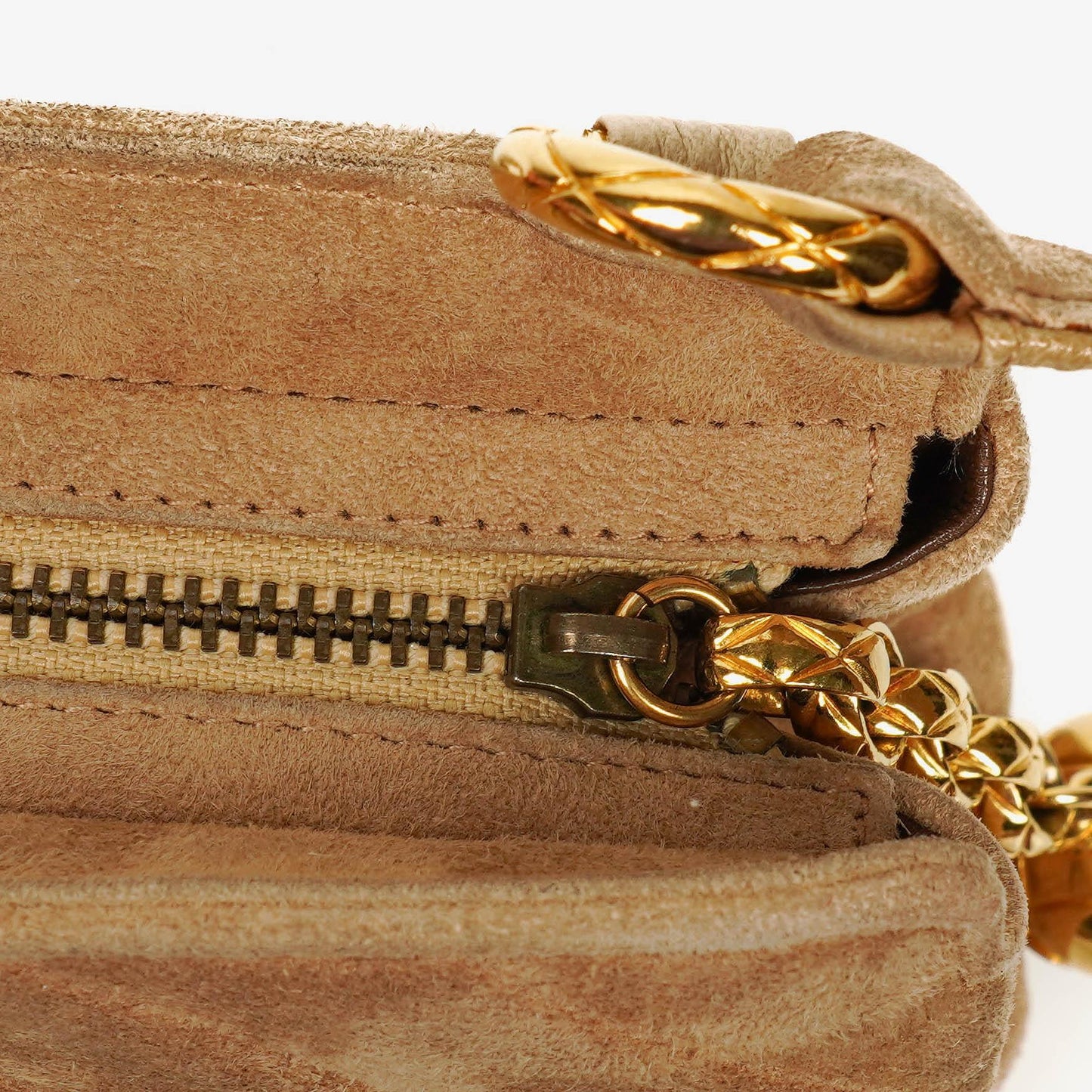 Chanel Suede Chevron Quilted Tassel Camera Bag