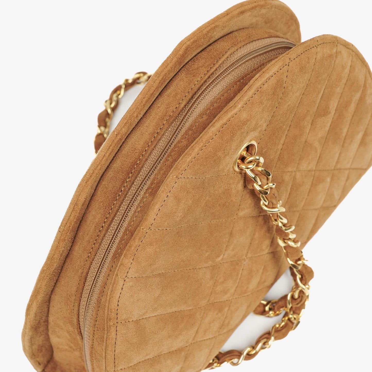 Chanel Suede Half Moon Brown Shoulder Bag