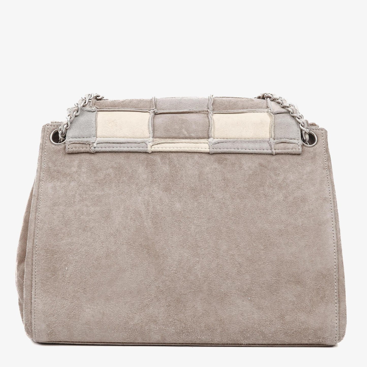 Chanel Beige Suede Patchwork Accordion Mademoiselle Flap