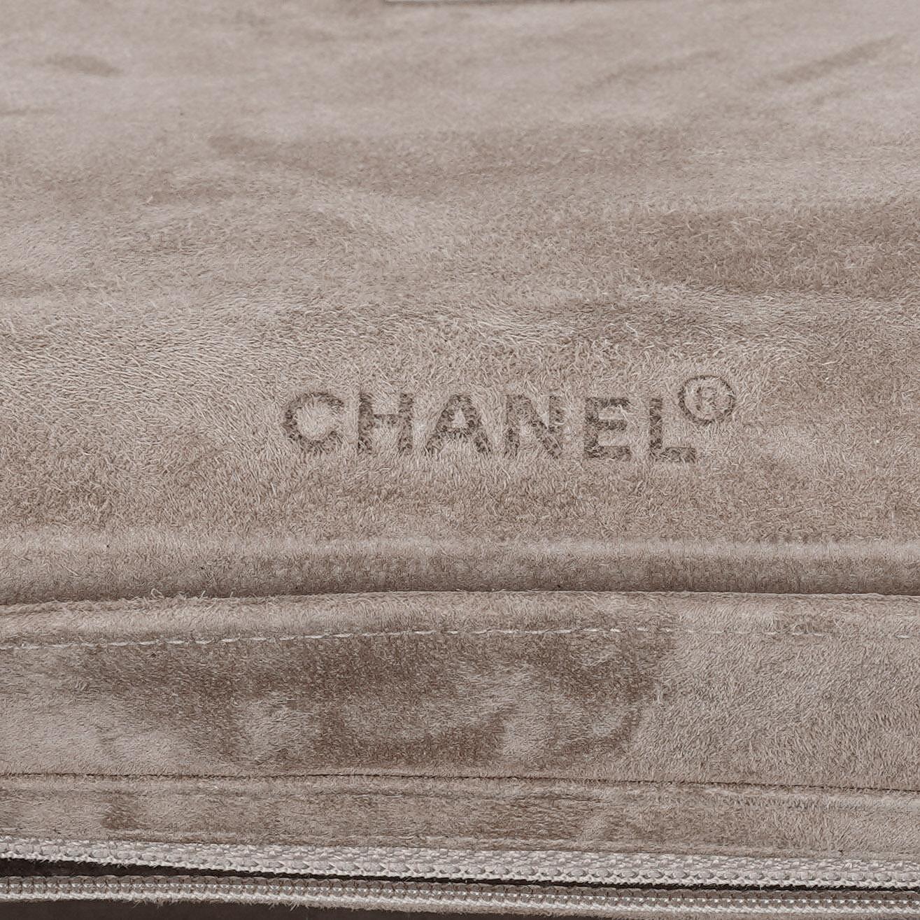 Chanel Beige Suede Patchwork Accordion Mademoiselle Flap