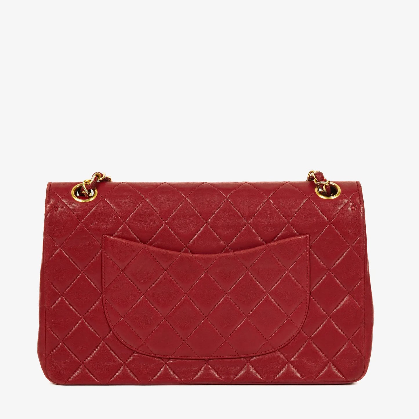 Chanel Timeless Classic Double Flap Bag Red Quilted Lambskin 24K Gold-Plated Hardware