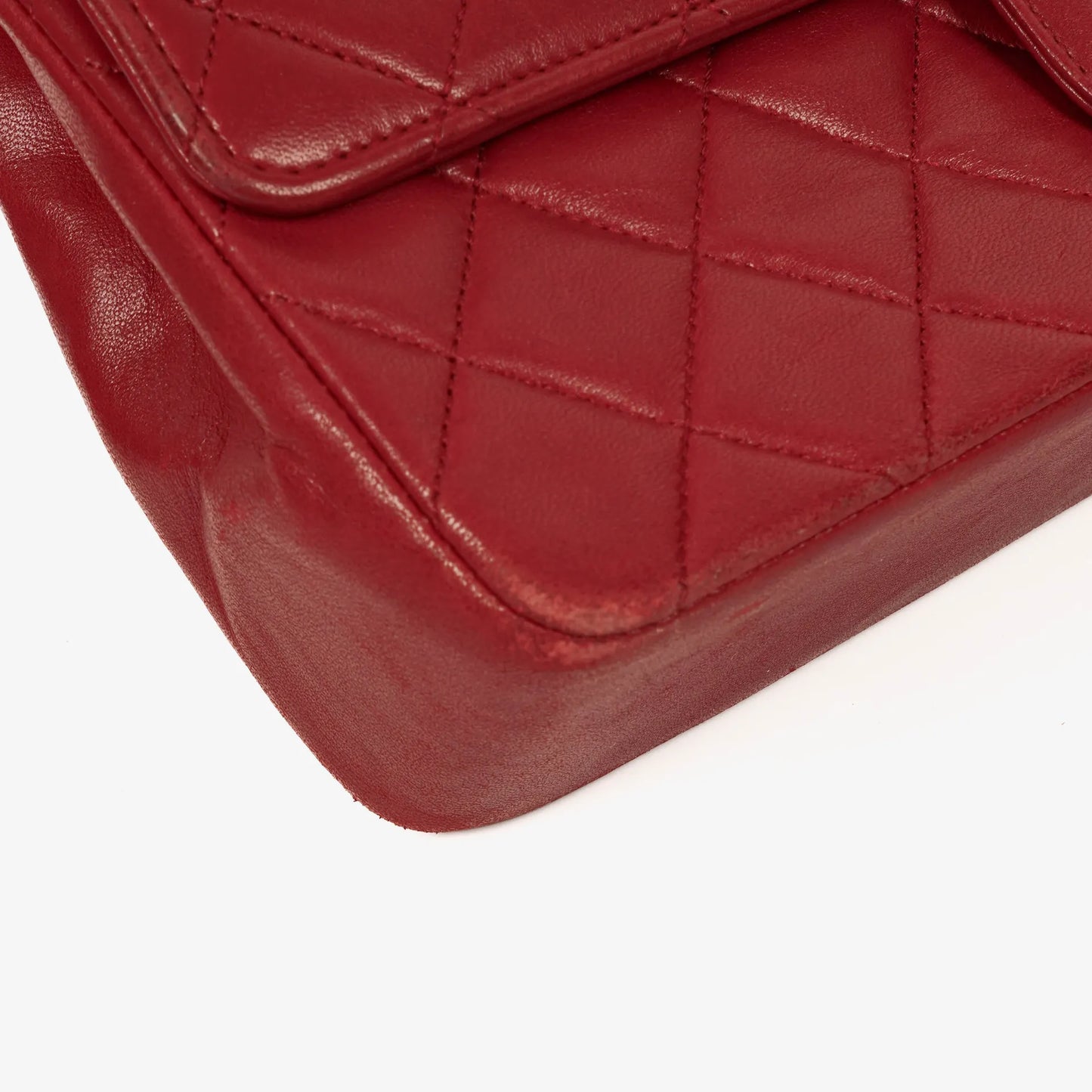 Chanel Timeless Classic Double Flap Bag Red Quilted Lambskin 24K Gold-Plated Hardware