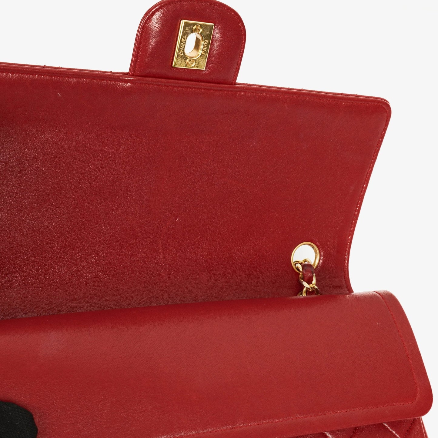 Chanel Timeless Classic Double Flap Bag Red Quilted Lambskin 24K Gold-Plated Hardware