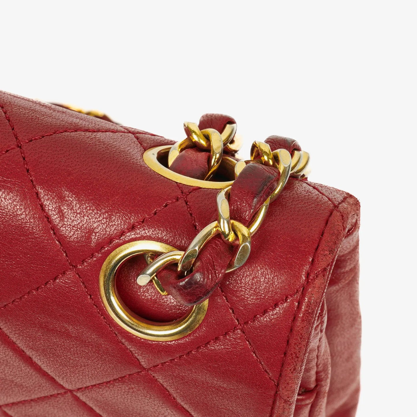 Chanel Timeless Classic Double Flap Bag Red Quilted Lambskin 24K Gold-Plated Hardware