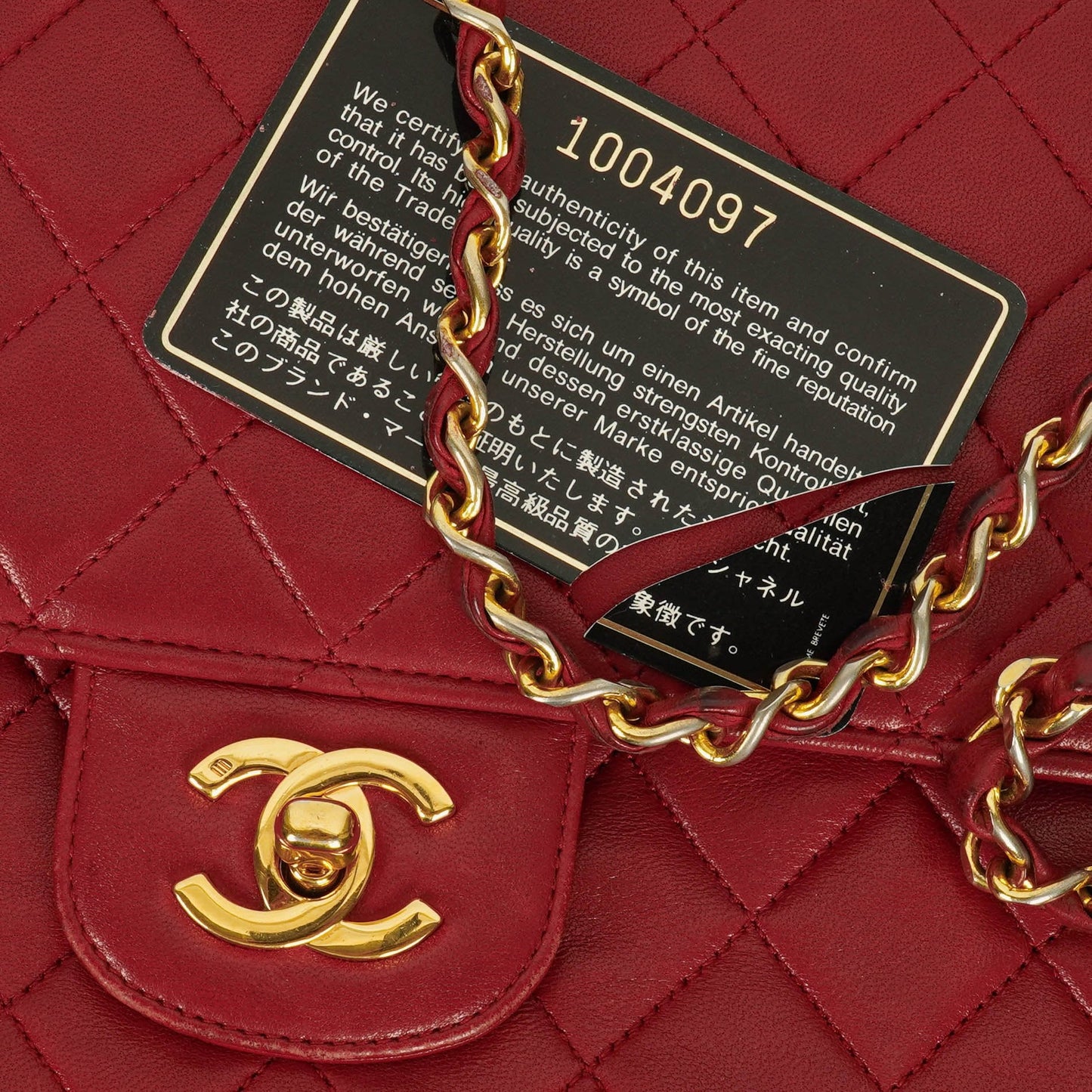 Chanel Timeless Classic Double Flap Bag Red Quilted Lambskin 24K Gold-Plated Hardware