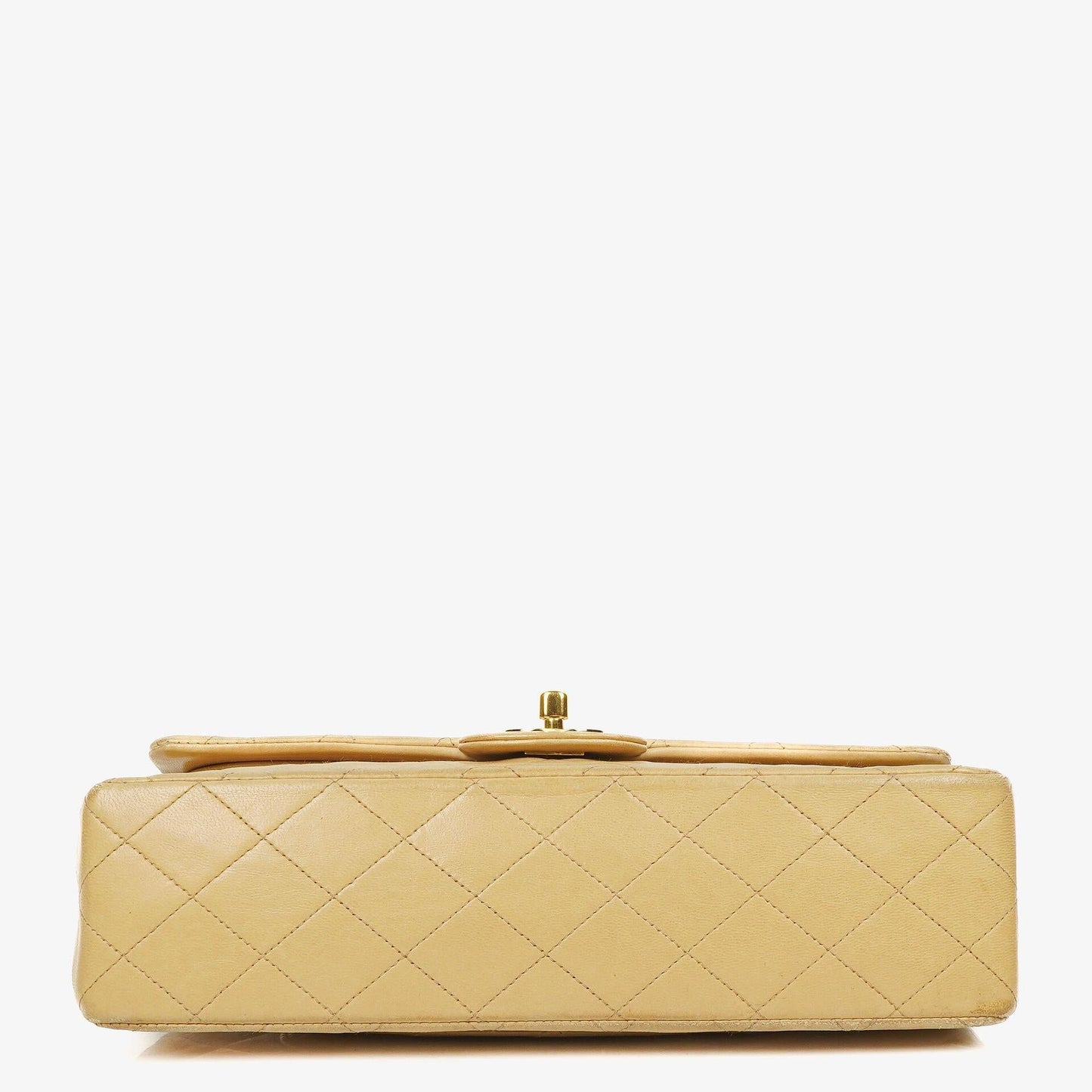 Chanel Timeless Classic Medium Double Flap Bag In Beige Quilted Lambskin And 24K Gold-Plated Hardware