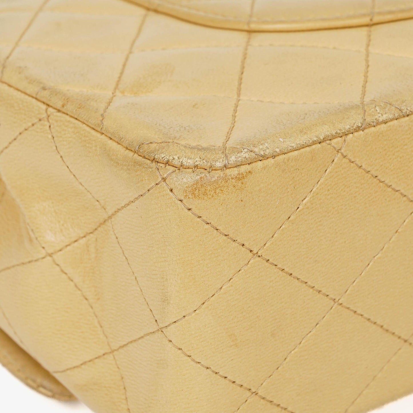Chanel Timeless Classic Medium Double Flap Bag In Beige Quilted Lambskin And 24K Gold-Plated Hardware