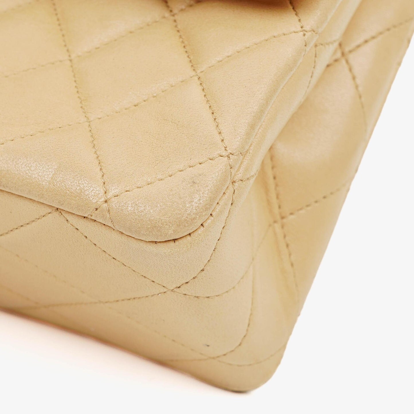Chanel Timeless Classic Small Double Flap Bag In Beige Quilted Lambskin And 24K Gold-Plated Hardware