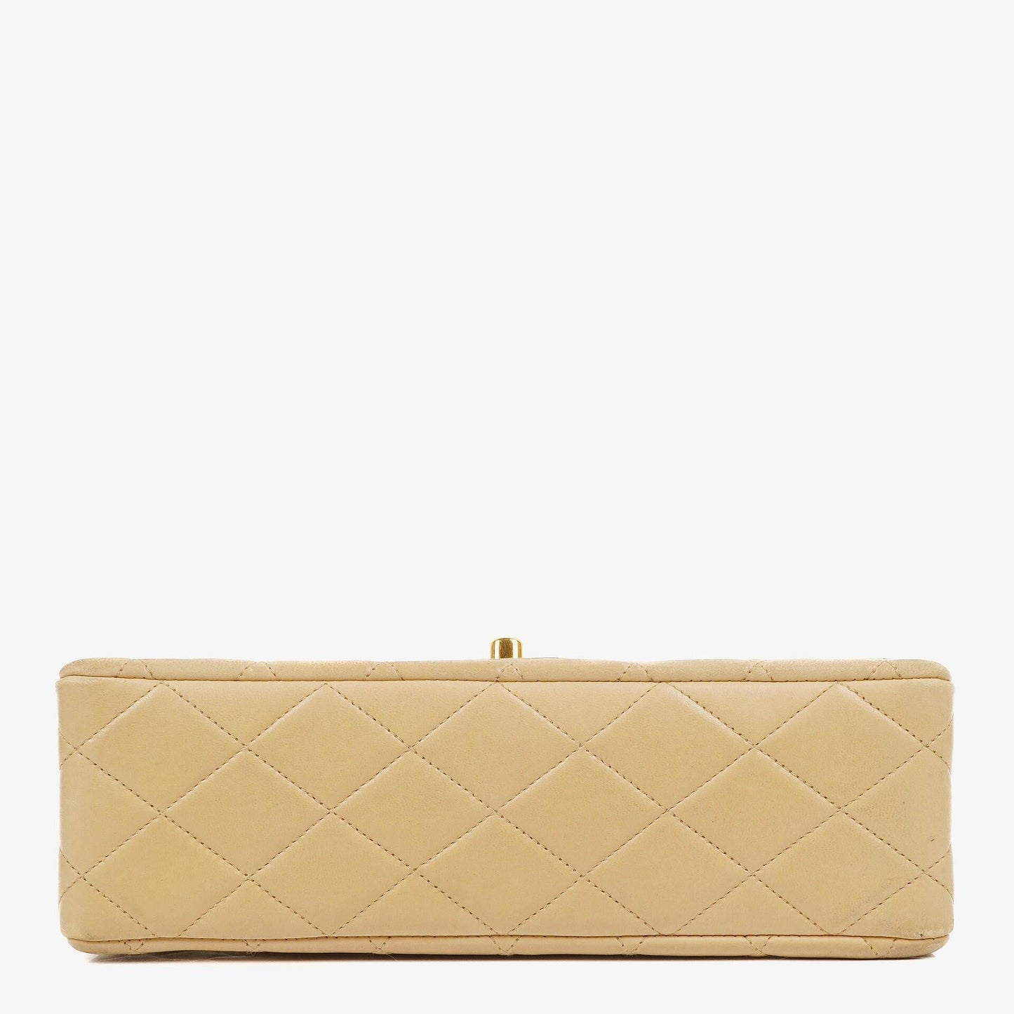 Chanel Timeless Classic Small Double Flap Bag In Beige Quilted Lambskin And 24K Gold-Plated Hardware