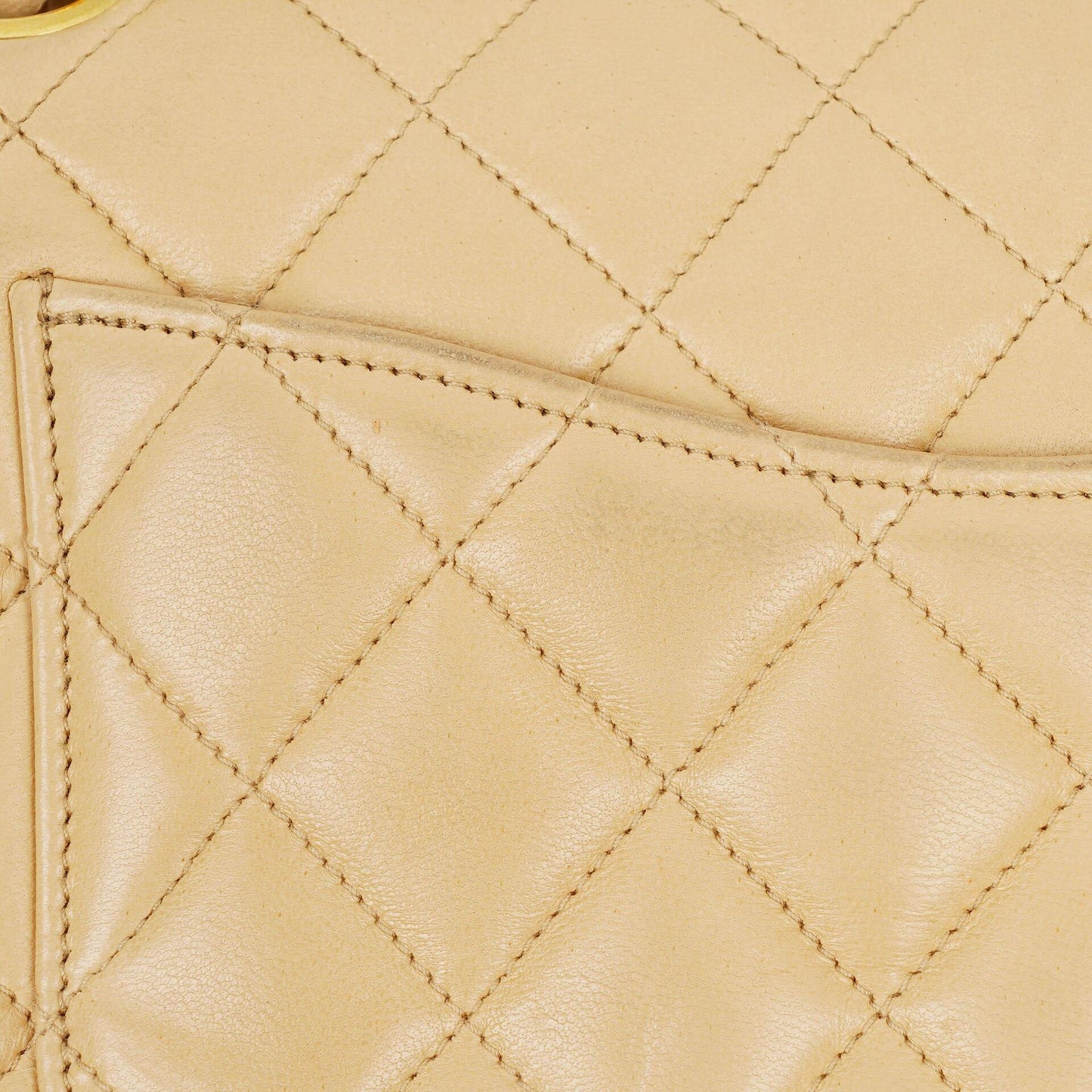 Chanel Timeless Classic Small Double Flap Bag In Beige Quilted Lambskin And 24K Gold-Plated Hardware