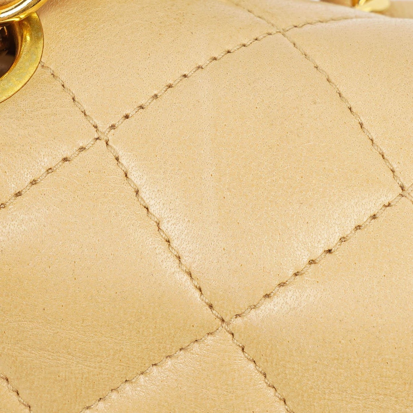 Chanel Timeless Classic Small Double Flap Bag In Beige Quilted Lambskin And 24K Gold-Plated Hardware