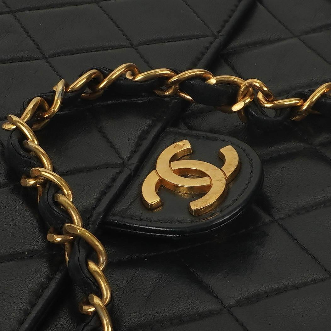 Chanel Timeless Classic Small Flap Bag In Black Quilted Lambskin And 24K Gold-Plated Hardware