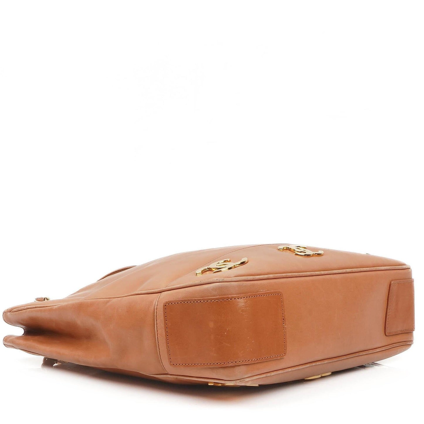 Chanel Triple CC Brown Leather Shopping Tote