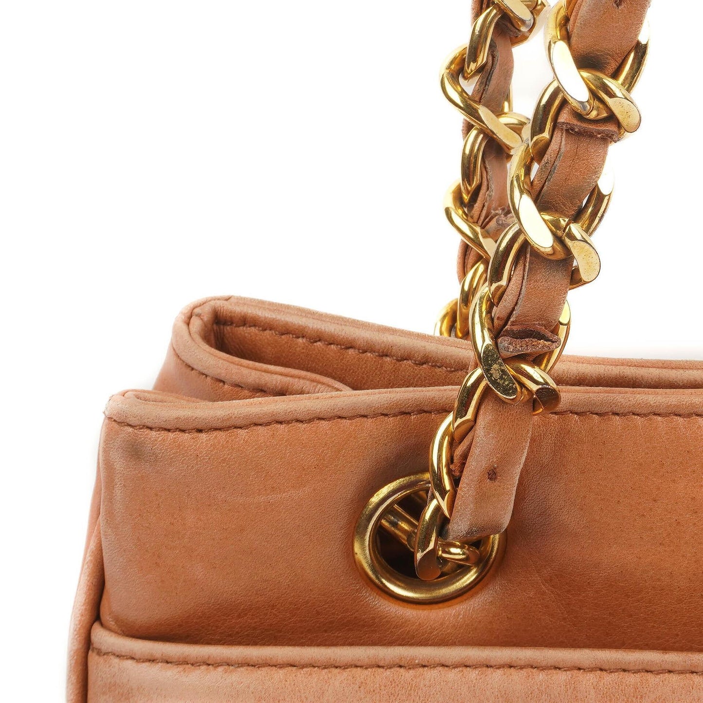 Chanel Triple CC Brown Leather Shopping Tote