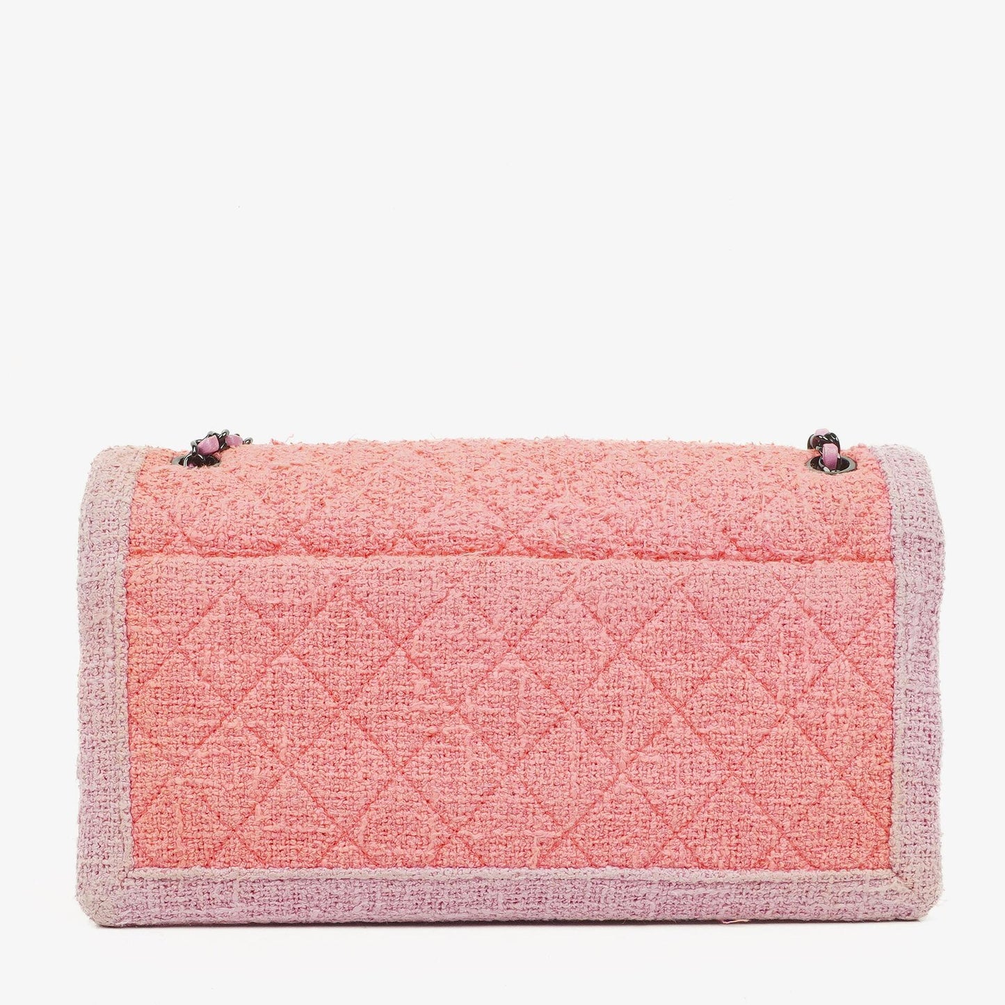 Chanel Tweed Medium Two-Toned Pink Shoulder Flap Bag