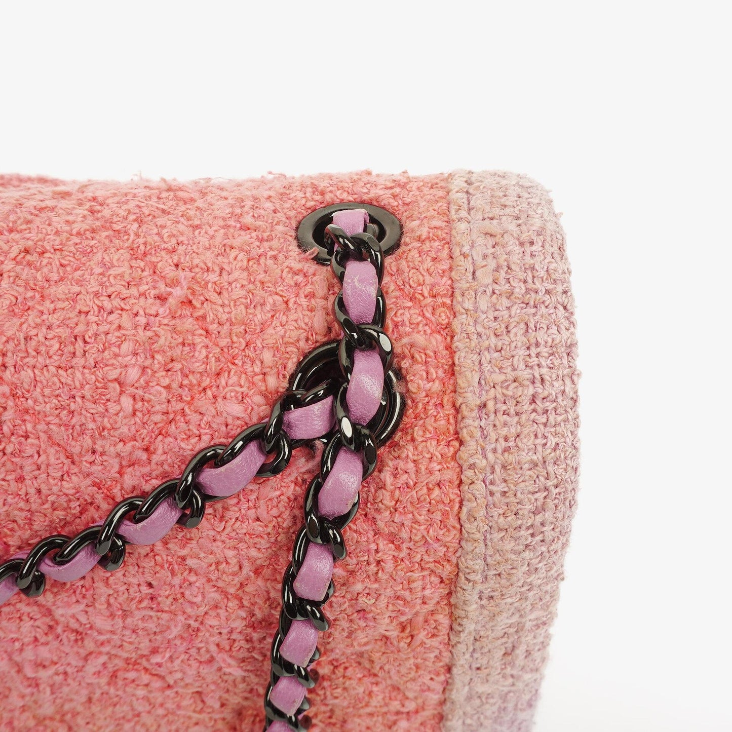 Chanel Tweed Medium Two-Toned Pink Shoulder Flap Bag