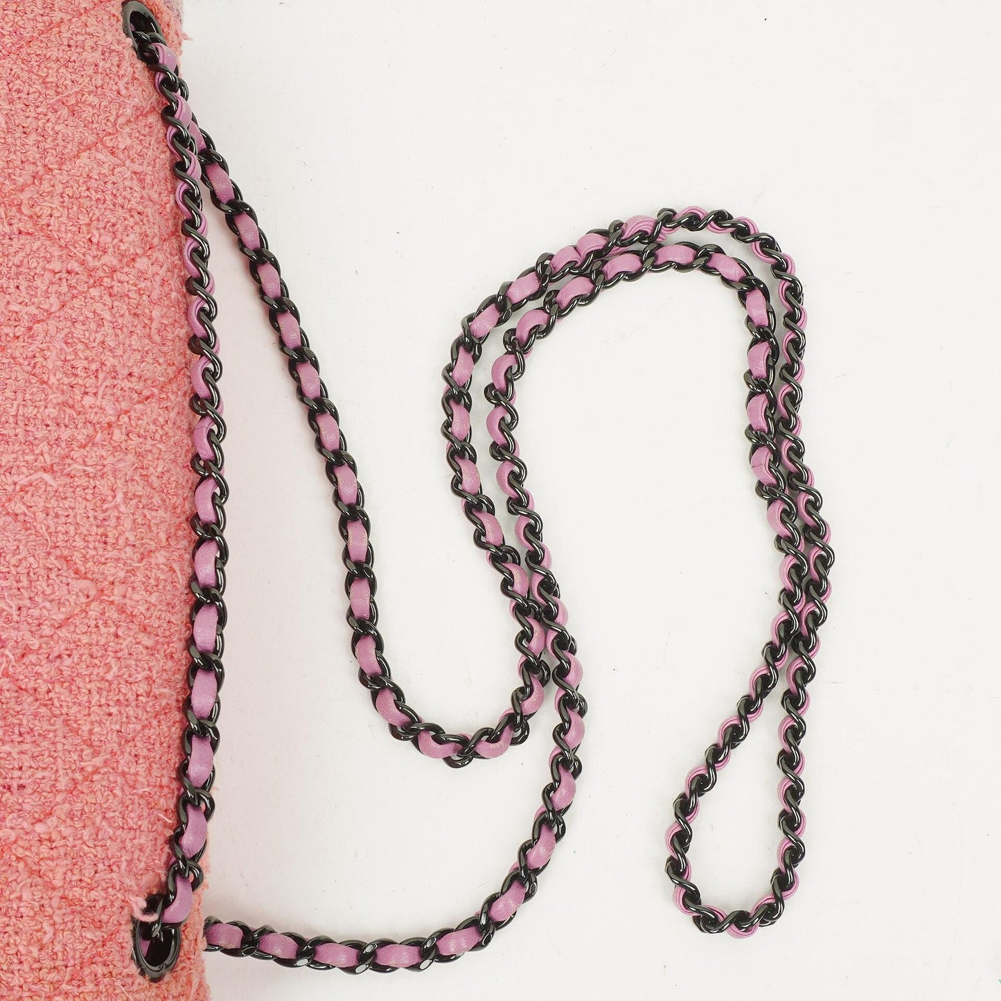 Chanel Tweed Medium Two-Toned Pink Shoulder Flap Bag