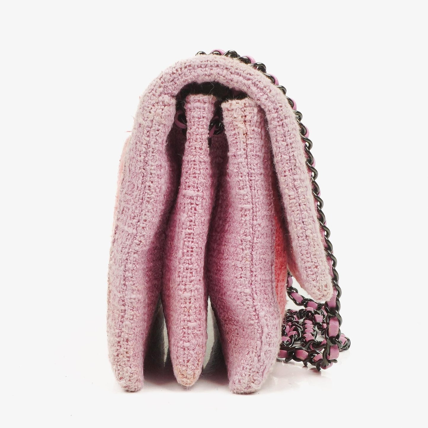 Chanel Tweed Medium Two-Toned Pink Shoulder Flap Bag