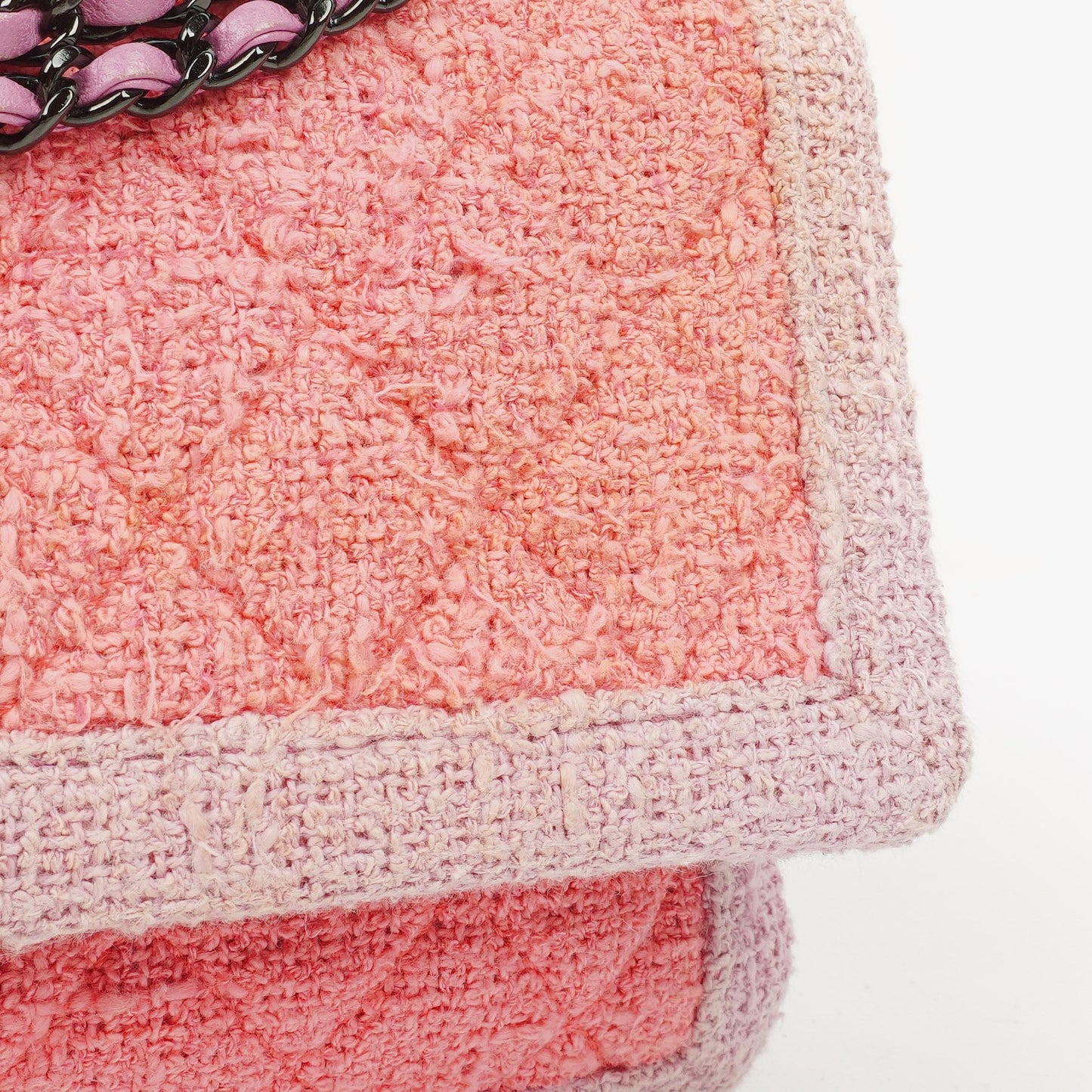 Chanel Tweed Medium Two-Toned Pink Shoulder Flap Bag
