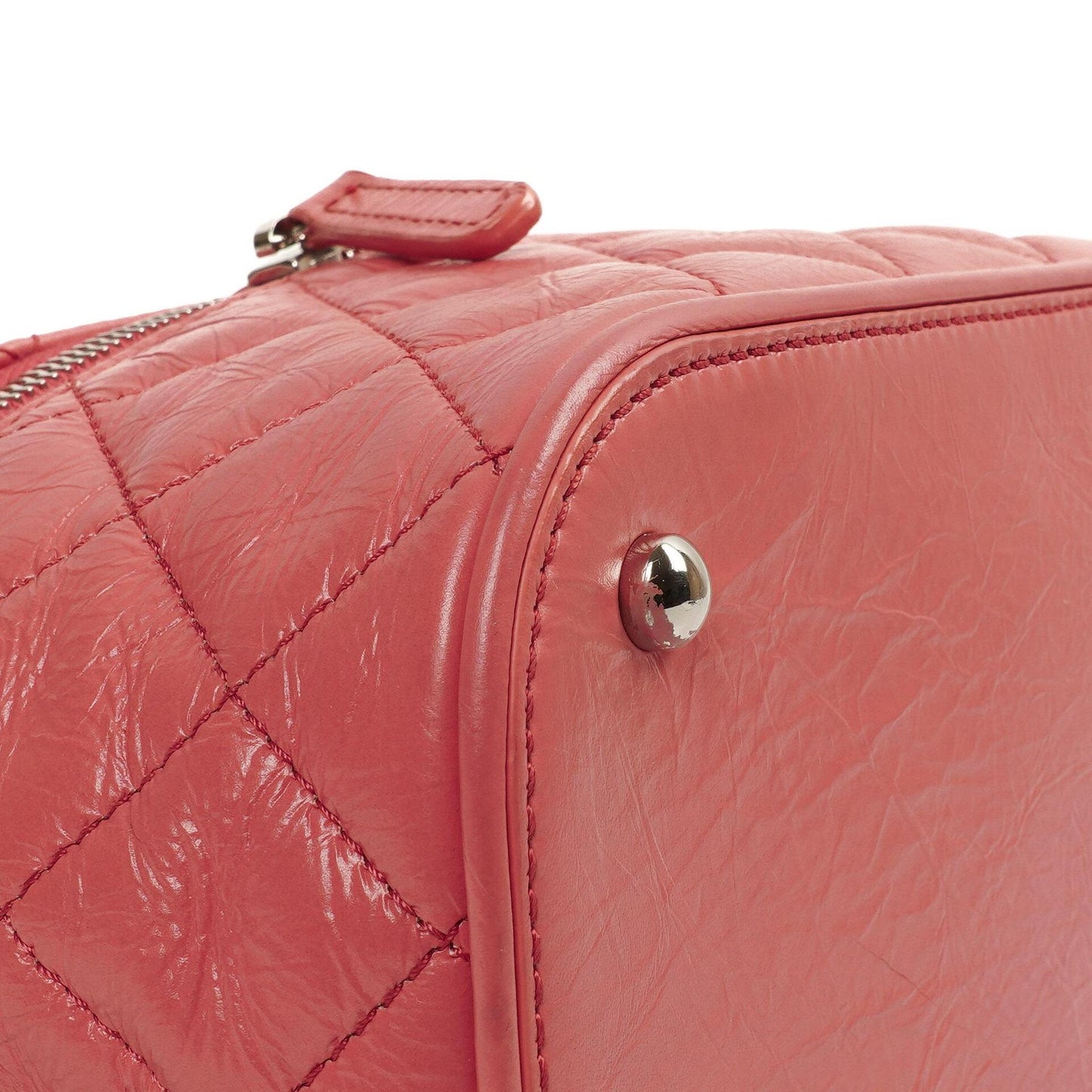 Chanel Vanity Shoulder bag In Crinkled Pink Quilted Calfskin And Clear PVC, 2017-2018