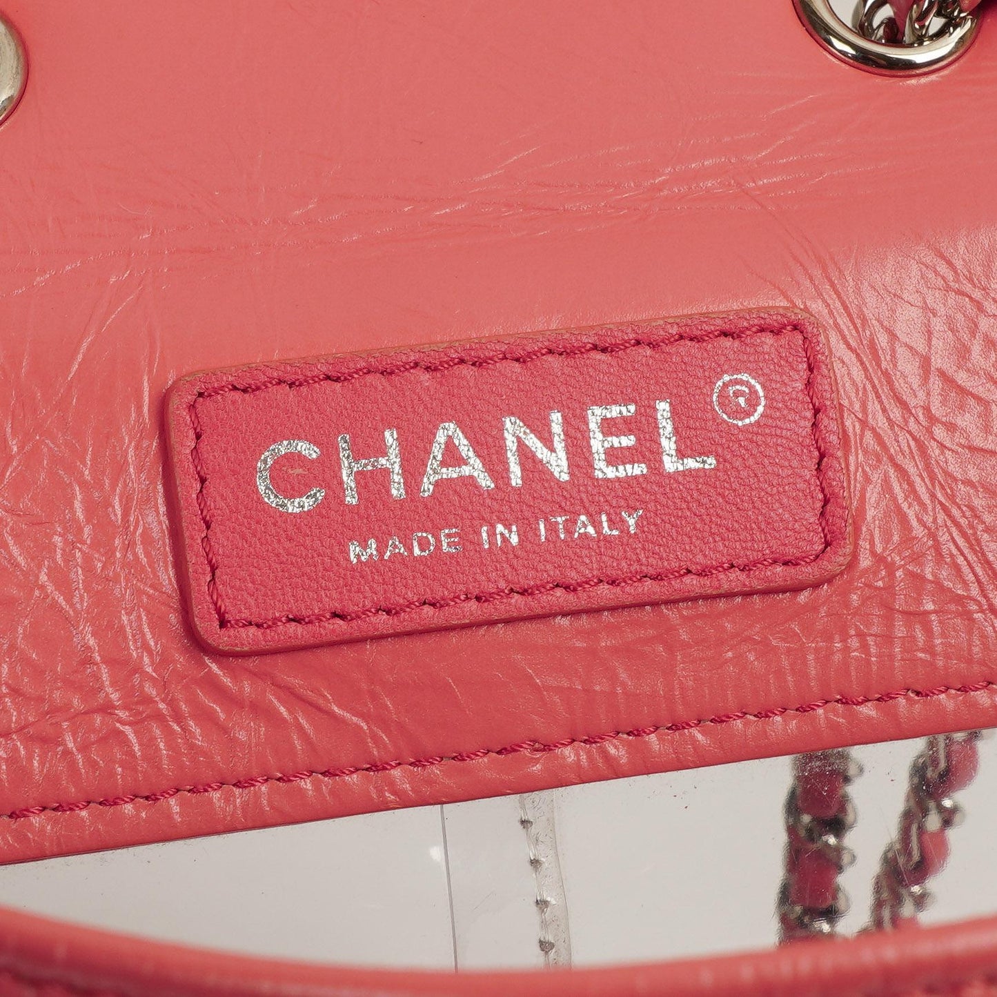 Chanel Vanity Shoulder bag In Crinkled Pink Quilted Calfskin And Clear PVC, 2017-2018