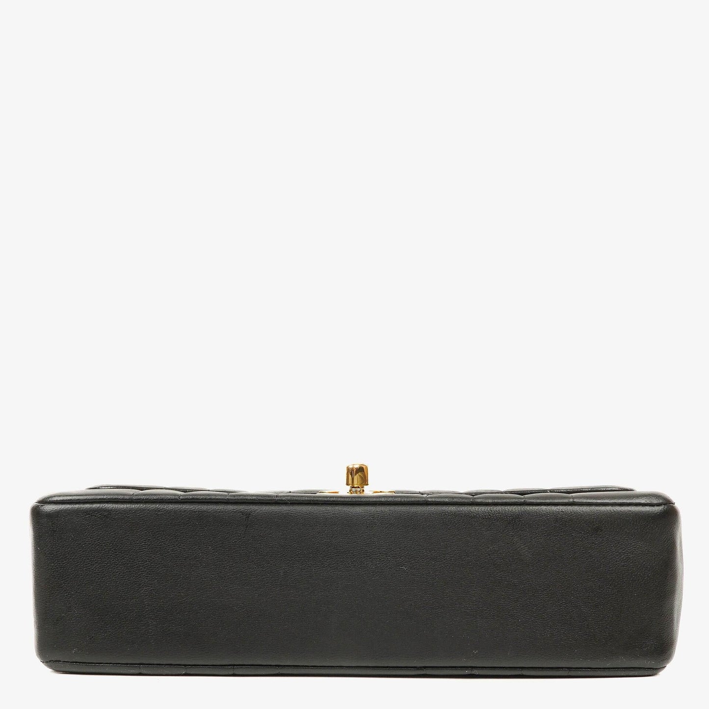 Chanel Vertical Black Quilted Lamabskin Medium Flap Bag 24K Gold-Plated Hardware