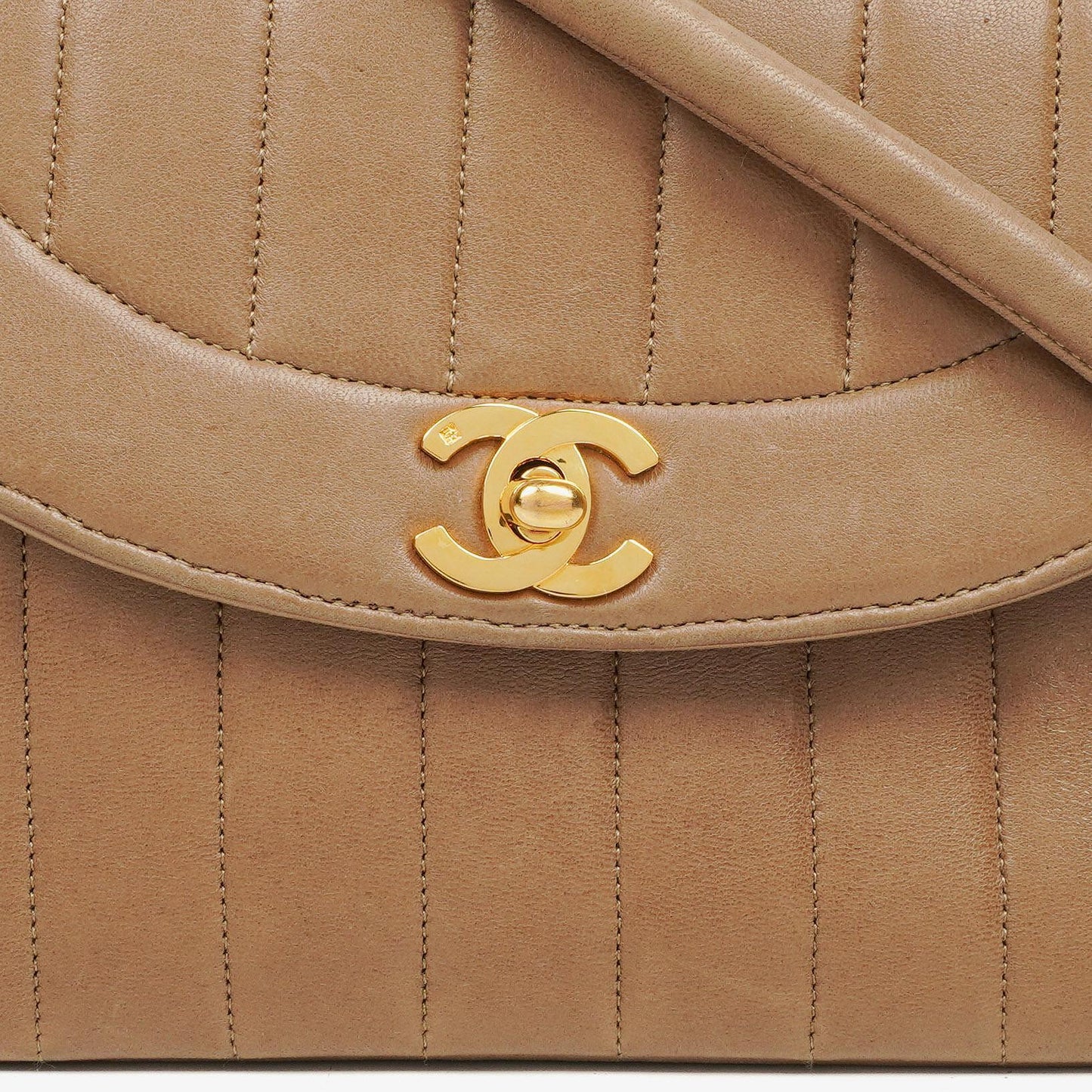 Chanel Vertical Quilted Lambskin Single Flap Diana Bag With 24K Gold-Plated Hardware