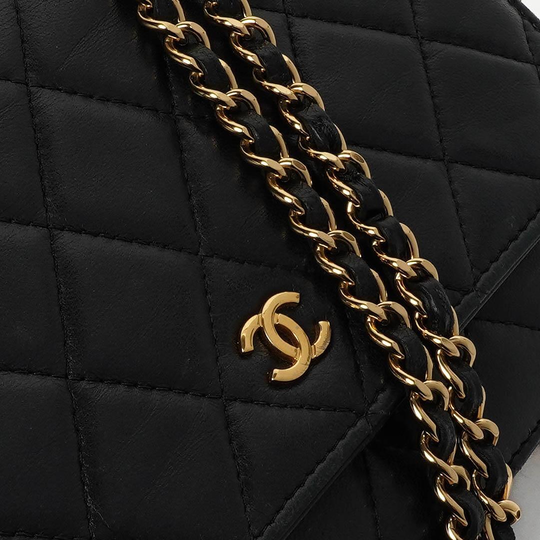 Chanel Wallet On Chain WOC Black Quilted Lambskin With Gold-Tone Hardware